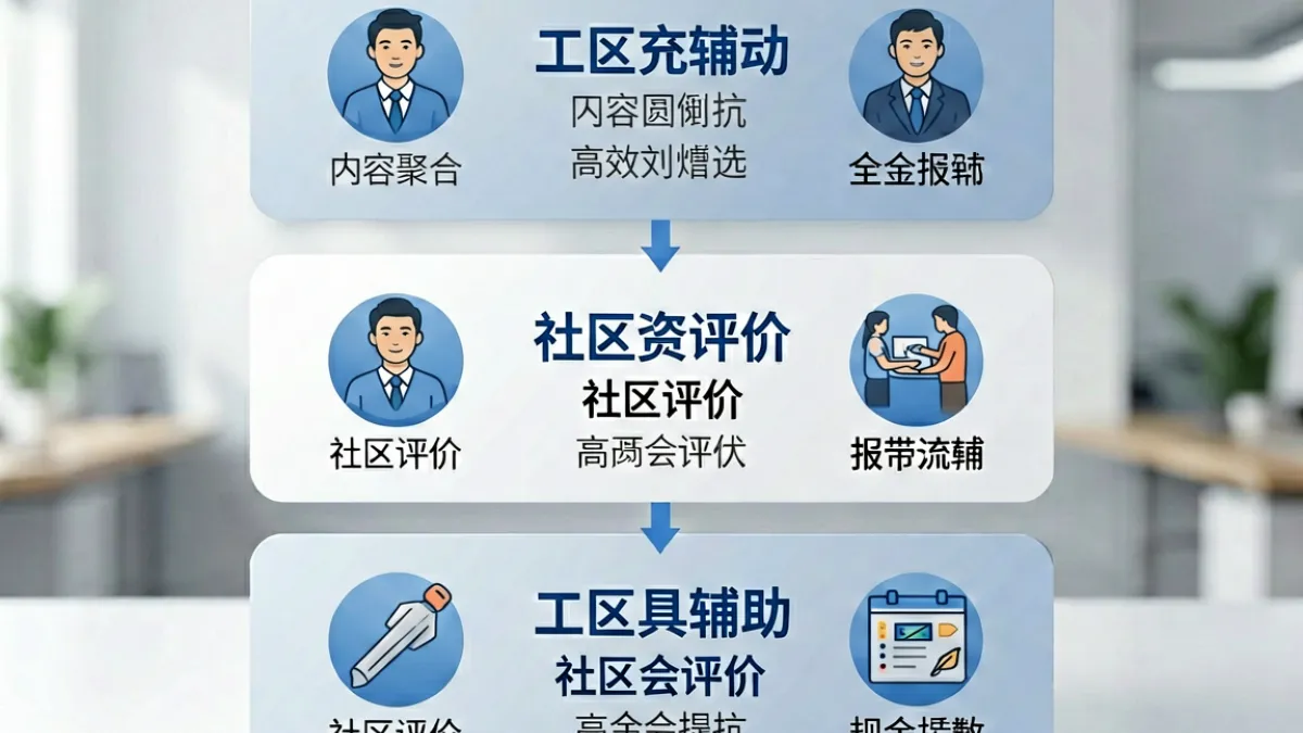 51cg平台三层功能结构示意图，分别展示内容聚合、社区评价和工具辅助三个维度